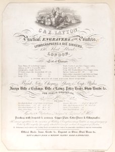 Trade Card for Charles and Edwin Layton, Engravers and Printers Met DP885016