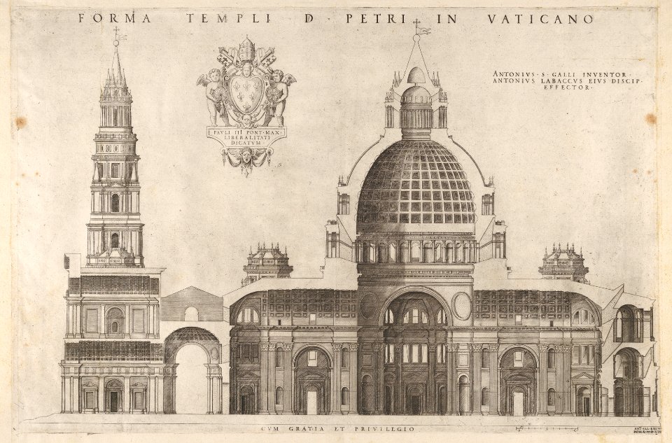 Speculum Romanae Magnificentiae- Design for the Basilica of St. Peter's in the Vatican MET DP830313