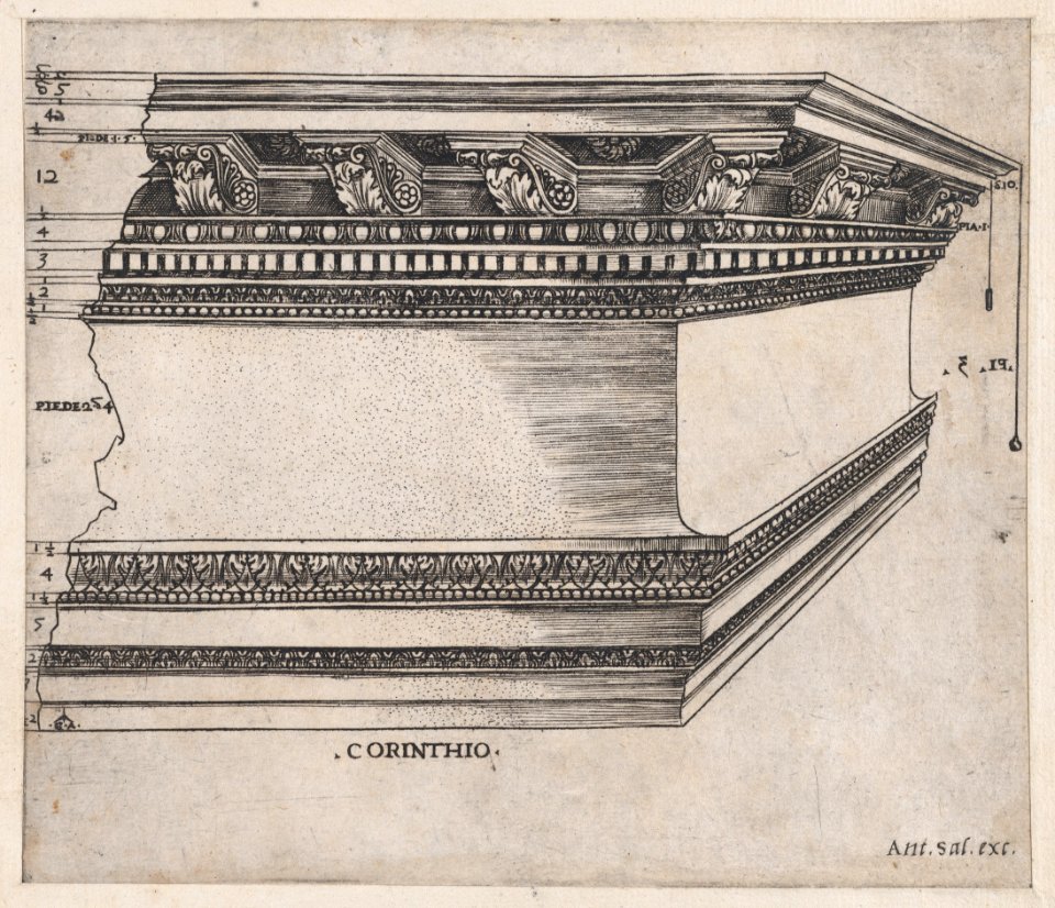 Speculum Romanae Magnificentiae- Corinthian entablature MET DP870183