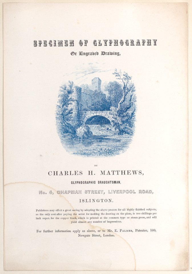 Trade Card for Charles H. Matthews, glyphographic draughtsman Met DP884966