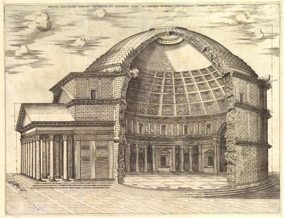Speculum Romanae Magnificentiae- The Pantheon, broken away to show the interior MET DP827587