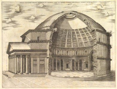 Speculum Romanae Magnificentiae- The Pantheon, broken away to show the interior MET DP827587
