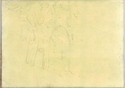 Trees Next to an Arched Opening Containing Steps (Smaller Italian Sketchbook, leaf 17 recto) MET DP269425