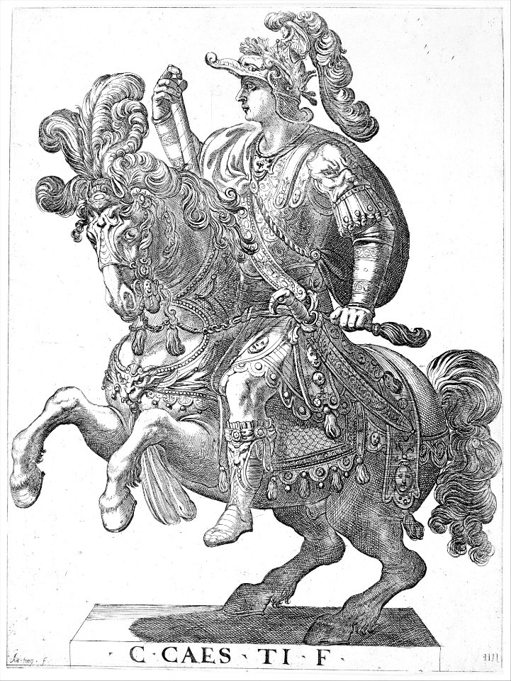 Plate 4- Emperor Gaius on Horseback, from 'The First Twelve Roman Caesars' MET MM66610