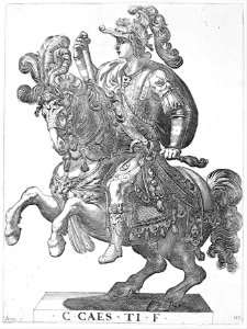 Plate 4- Emperor Gaius on Horseback, from 'The First Twelve Roman Caesars' MET MM66610