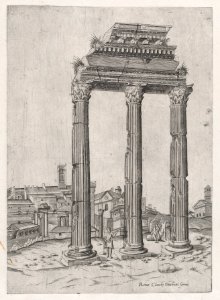 Speculum Romanae Magnificentiae- Portico of the Temple of Julius MET DP870073
