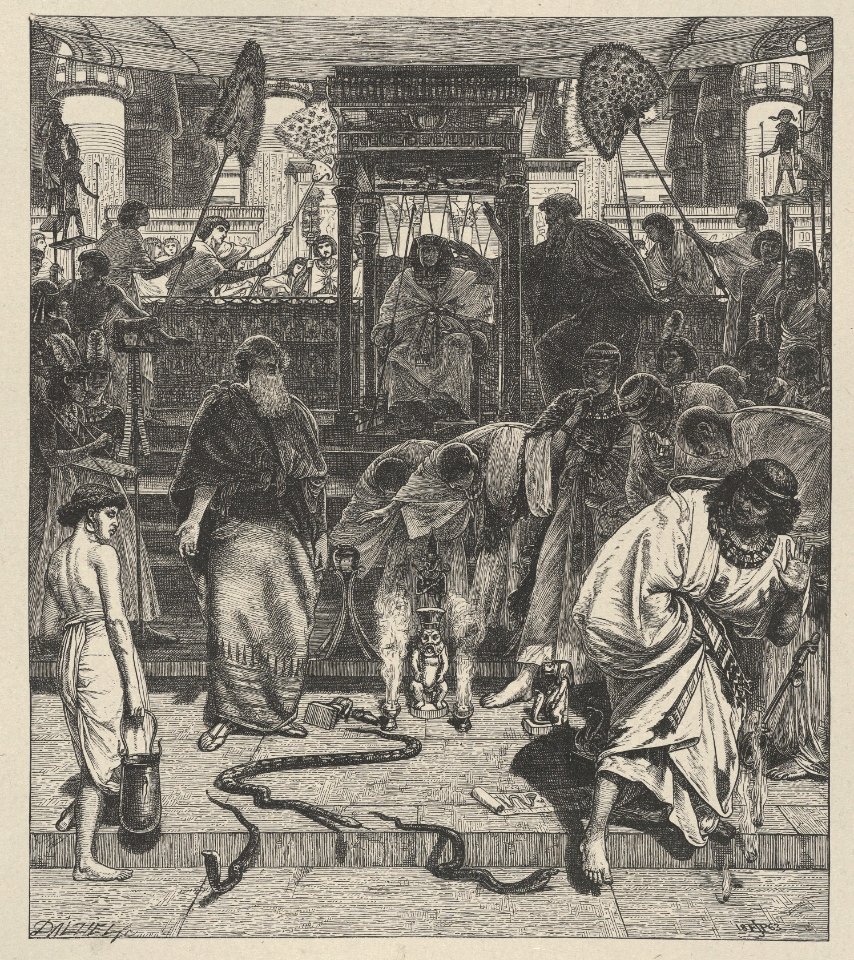 Moses and Aaron Before Pharoah (Dalziels' Bible Gallery) MET DP835833