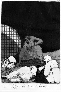 Plate 34 from 'Los Caprichos'- Sleep overcomes them (Las rinde el Sueño.) MET 2AAA LP08R1M