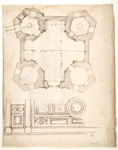 S. Giovanni Laterno, Oratorio della Santa Croce, section, perspective (recto) blank (verso) MET DP810811