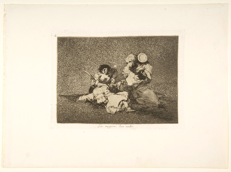 Plate 4 from 'The Disasters of War' (Los Desastres de la Guerra)- 'The women give courage' (Las mugeres dan valor) MET DP817139