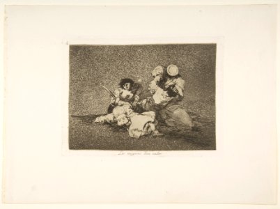 Plate 4 from 'The Disasters of War' (Los Desastres de la Guerra)- 'The women give courage' (Las mugeres dan valor) MET DP817139