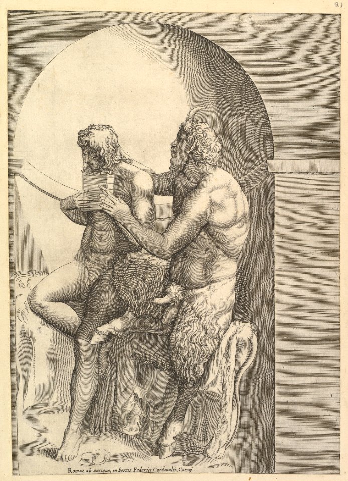 Speculum Romanae Magnificentiae- Pan Teaching the Young Olympus to Play the Flute MET DP819712