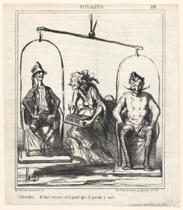 Wait, we still need this to get the weight right!, from 'News of the day,' published in Le Charivari, October 1, 1866 MET DP877499
