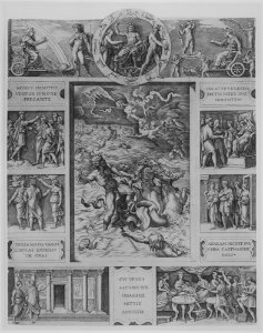 Neptune calming the tempest which Aeolus raised against Aeneas' fleet from Book I of the Aeneid MET MM38358