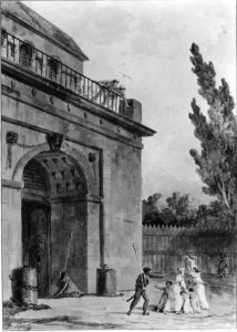 Visitors leaving a prison MET 55282