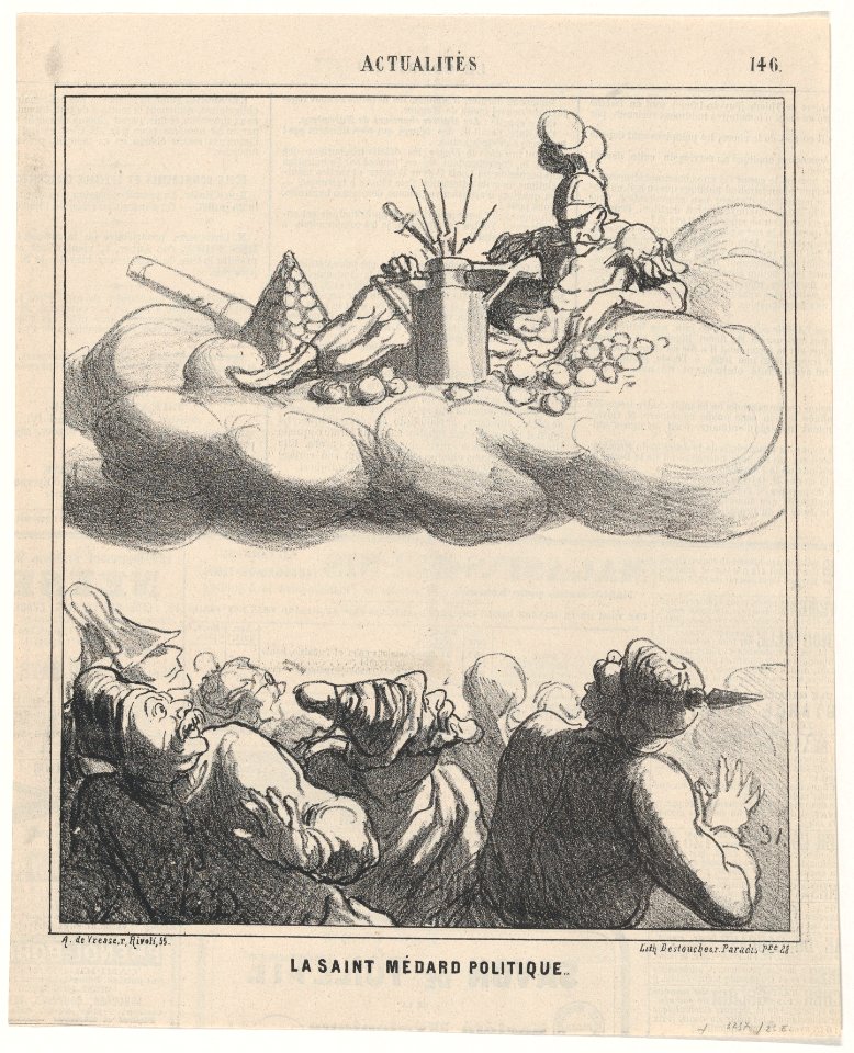 Saint Médard of politics, from 'News of the day,' published in Le Charivari, June 27, 1868 MET DP877717