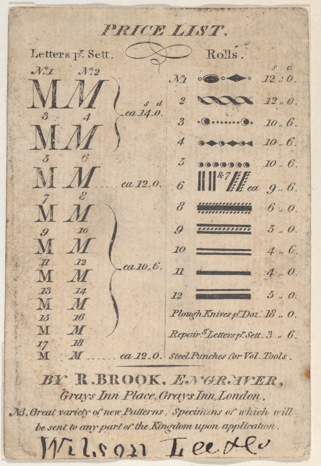 Trade Card for R. Brook, Engraver Met DP885176