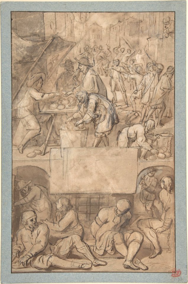 Study for a Title-Page- Allegory of Commerce and a Debtor's Prison (?) MET DP802476