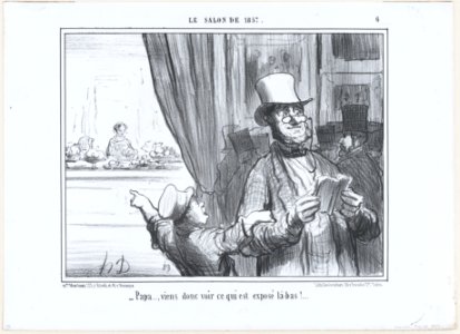 Papa...., viens donc voir ce qui est exposé là-bas!....', from Le Salon de 1857, published in Le Charivari, August 25, 1857 MET DP876659