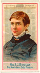 Mrs. E.J. Nicholson, The New Orleans Daily Picayune, from the American Editors series (N1) for Allen & Ginter Cigarettes Brands MET DP827854