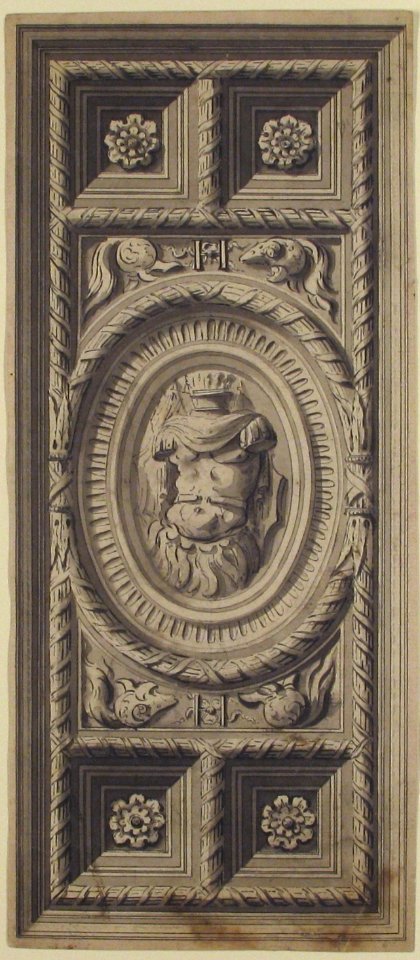 Study of the Henri II Staircase Ceiling at the Louvre Palace MET 60.632.14