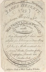 Trade Card for James Heskett, Map, Print, and Chart Seller Met DP885020