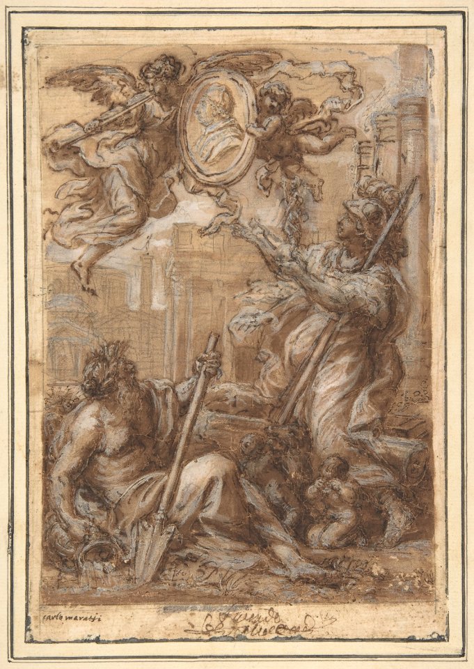 Rome and the Tiber Paying Homage to a Pope (Clement XI ?) MET DP810444