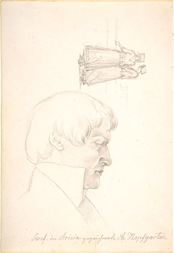 Study Sheet with a Portrait of Carl Julius Senff and Two Italian Women Walking MET DP803829