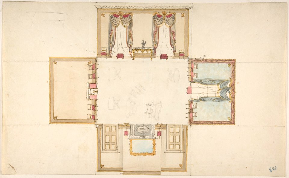 Plan and Elevations of a Room MET DP807207