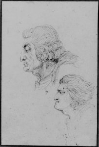 Portraits of Jean-Baptiste-Joseph Gobel (1727-1794), Bishop of Paris in 1792-93, and Pierre-Gaspard Chaumette (1763-1794), Procurator of the Commune in 1792, sketched on the way to the guillotine, April 12, 1794. MET 264948 62.119.8C