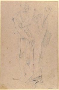 Nude Youth Running (recto); Standing Draped Old Man with Left Hand Upraised (verso) MET 65.131.8 VERSO