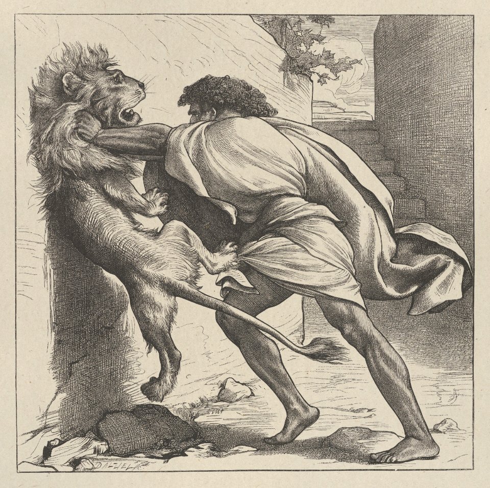 Samson and the Lion (Dalziels' Bible Gallery) MET DP835629