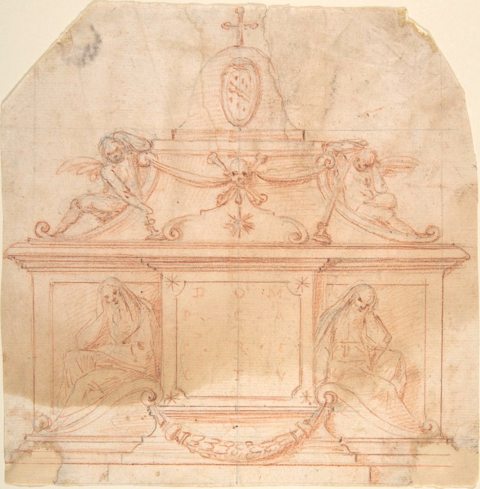 Tomb Monument with Crucifix and Coat of Arms MET DP802564