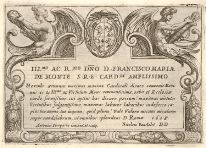 Title plate for the series 'The Labors of Hercules' with the arms of Cardinal Francesco Maria de Monte MET DP832532