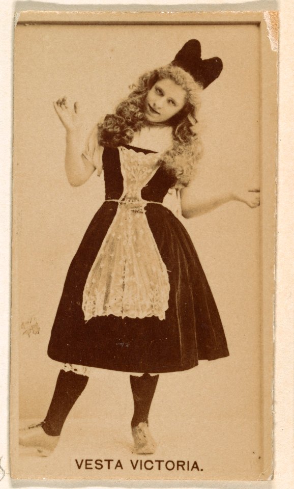 Vesta Victoria, from the Actresses series (N245) issued by Kinney Brothers to promote Sweet Caporal Cigarettes MET DP859786