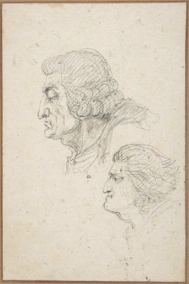 Portraits of Jean-Baptiste-Joseph Gobel (1727-1794), Bishop of Paris in 1792-93, and Pierre-Gaspard Chaumette (1763-1794), Procurator of the Commune in 1792, sketched on the way to the guillotine, April 12, 1794. MET DP810324