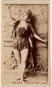 Mlle. Elisa Saracco, from the Actresses series (N245) issued by Kinney Brothers to promote Sweet Caporal Cigarettes MET DP859523