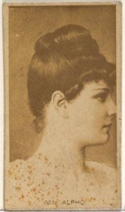 Mlle. Alpho, from the Actors and Actresses series (N45, Type 8) for Virginia Brights Cigarettes MET DP831365
