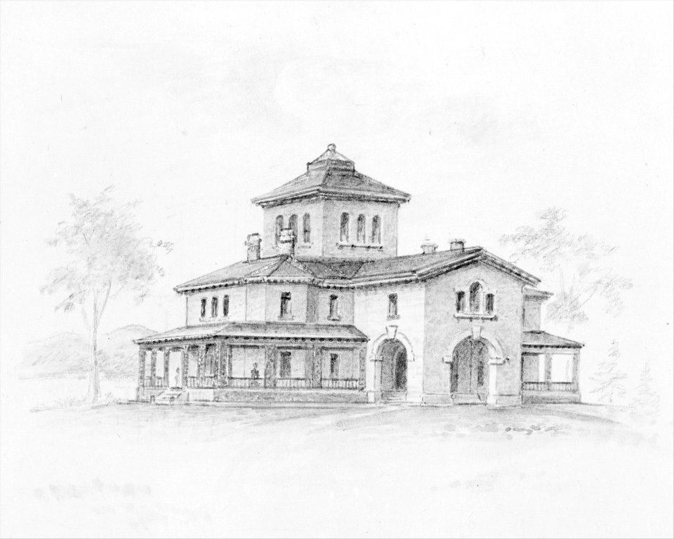 Samuel F. B. Morse House, Poughkeepsie, New York (perspective and plan) MET MM56545