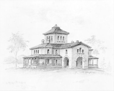 Samuel F. B. Morse House, Poughkeepsie, New York (perspective and plan) MET MM56545