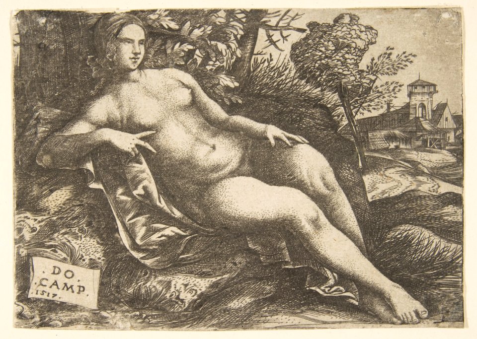 Nude woman (Venus) reclining in a landscape MET DP813984