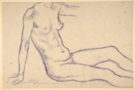 Torso of a Seated Nude, Facing Right (Study for Monument to Paul Cézanne) MET DP811912