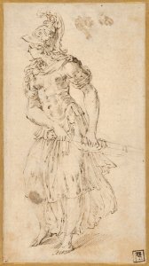 Standing Female Figure in Armor Drawing Her Sword (Minerva or Bellona) MET DP832937