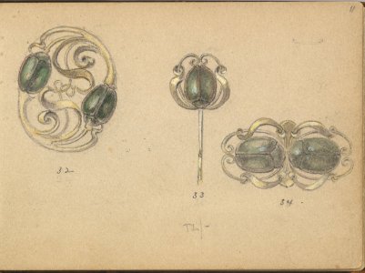 Three Designs for Jewelry with a Beetle Motif MET DP827244