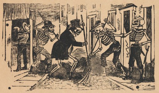 Street sweepers, Broadsheet relating to carnival and the sale of high quality Pulque MET DP869143 (cropped)