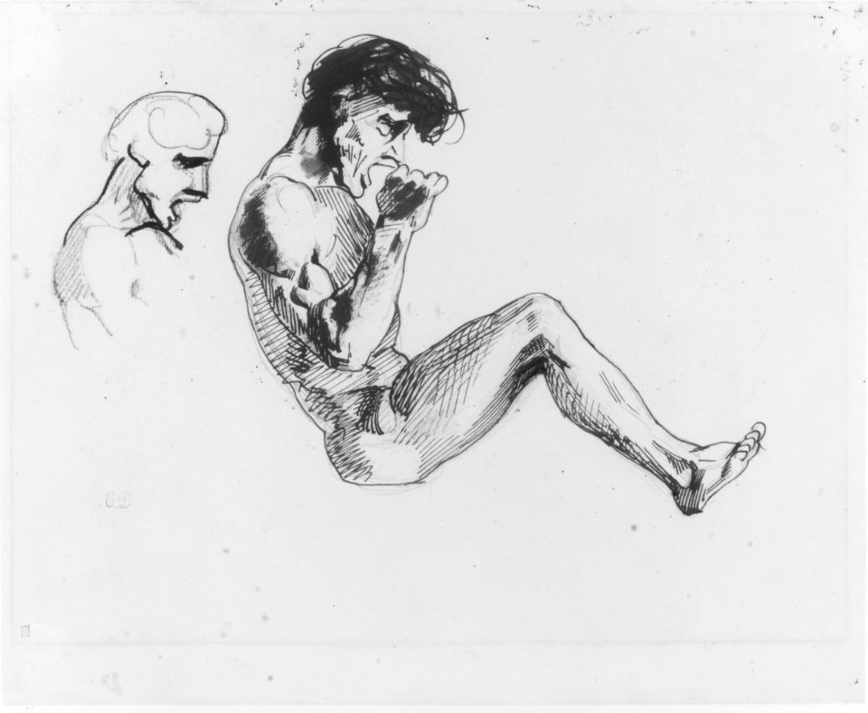 Studies of a Damned Man, for "Dante et Virgile aux Enfers" (Musée du Louvre, Paris) MET 172089