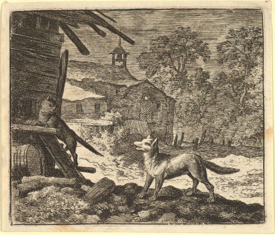 The Cat Climbs a Barn from Hendrick van Alcmar's Renard The Fox MET DP837702