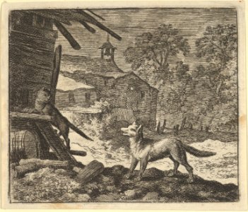 The Cat Climbs a Barn from Hendrick van Alcmar's Renard The Fox MET DP837702