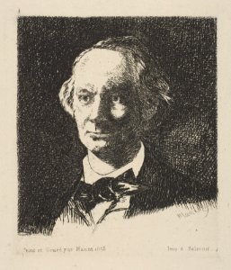 Portrait of Charles Baudelaire, Full Face, after a photograph by Nadar MET DP815237
