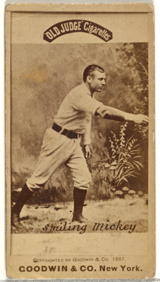 Michael Francis "Smiling Mickey" Welch, from the Old Judge series (N172) for Old Judge Cigarettes MET DP846471